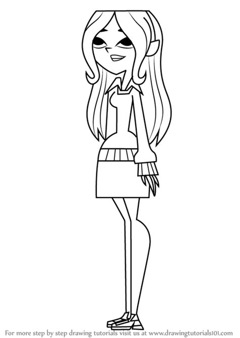 How To Draw Dawn From Total Drama Total Drama Step By Step
