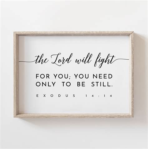 Exodus 1414 The Lord Will Fight Bible Verse Wall Art Etsy In 2020