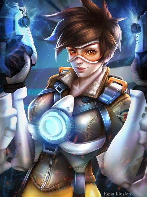 Overwatch statistics for pc, psn and xbl. Tracer from Overwatch game by renaillusion on DeviantArt