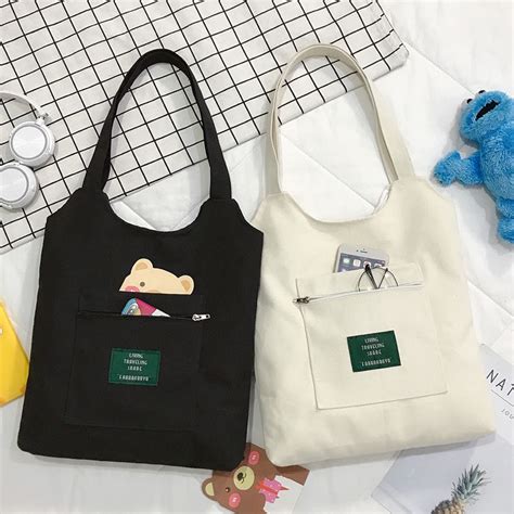 Ins Korean Style Art Shopping Bag Leopard Canvas Bag Female Summer
