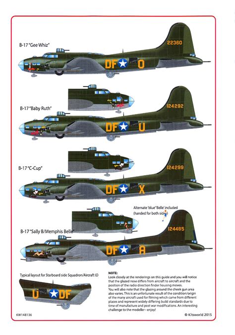 Kits World Decals 148 B 17 Flying Fortresss From The