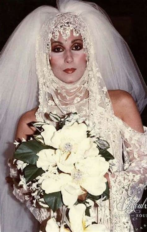 Cher As A Bride In A Celebrity Fashion Show Wearing A Bob Mackie