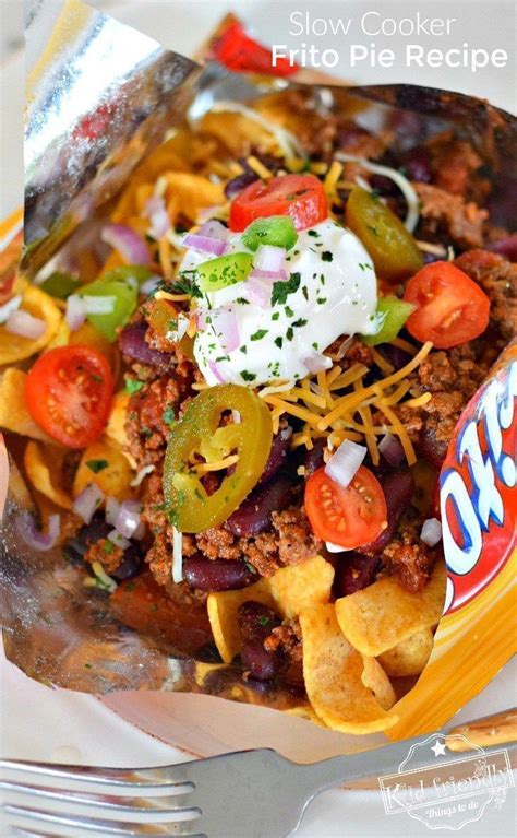Slow Cooker Frito Pie Recipe With Chili Con Carne Easy And So