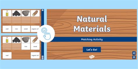 Natural Materials Interactive Matching Activity Twinkl