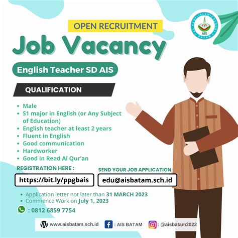 Job Vacancy English Teacher Sd Ais