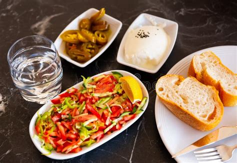 Traditional Turkish Appetizers Before Main Course Stock Photo Image