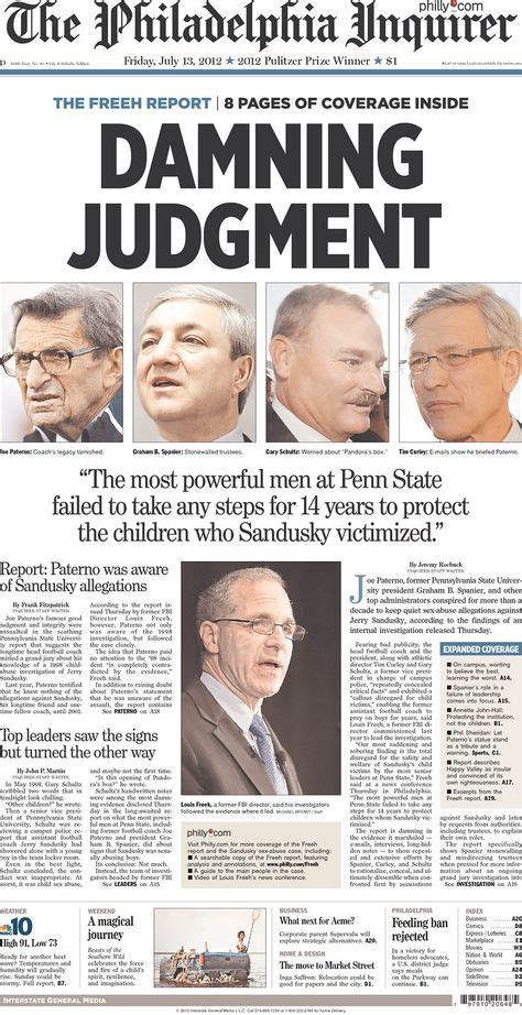 July 13 2012 The Philadelphia Inquirer From Philadelphia Pennsylvania Newspaper Cover