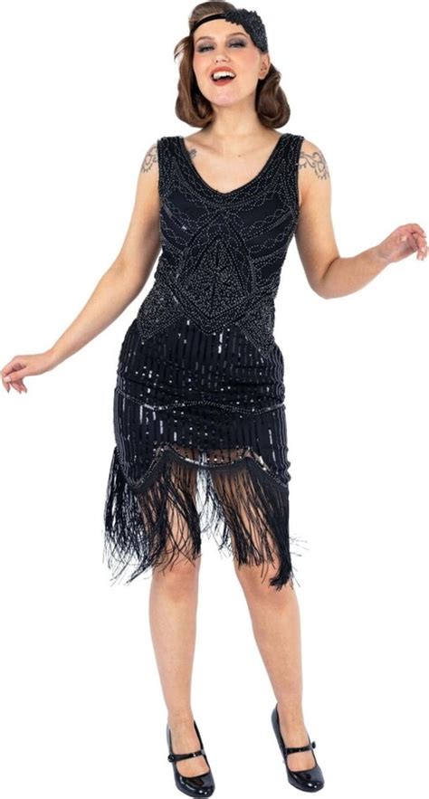 ro rox great gatsby 1920 s cocktail party sequin tassel flapper dress black and silver 3xl