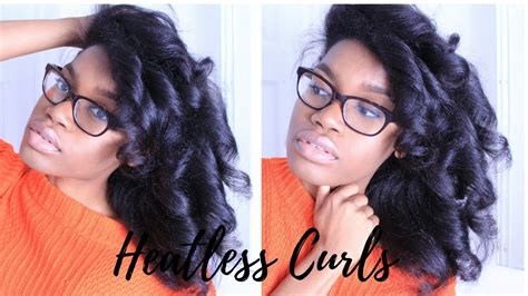 Heatless Curls On Straightened Natural Hair Youtube