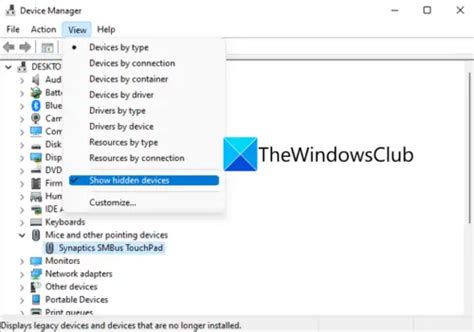 Touchpad Driver Not Showing Up In Device Manager Of Windows 1110