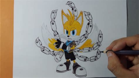 Dibujando A Tails Nine Sonic Prime Drawing Tails Nine Youtube