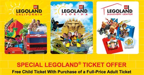 Legoland Free Child Ticket 84 Value With Adult Ticket Purchase