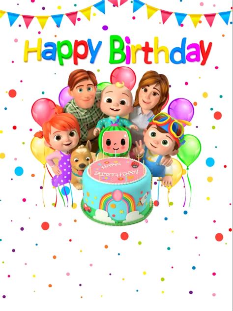 Cocomelon Happy Birthday Banner Png Vlrengbr