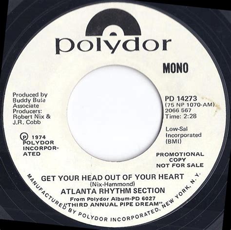 Atlanta Rhythm Section Get Your Head Out Of Your Heart 1974 Vinyl
