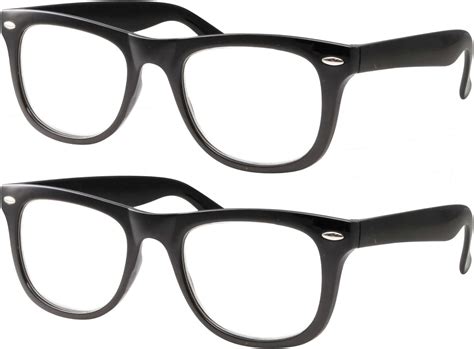 2 Pack High Magnification Reading Glasses Strong Power Readers 4 00 6 00 Black 5 00 Amazon