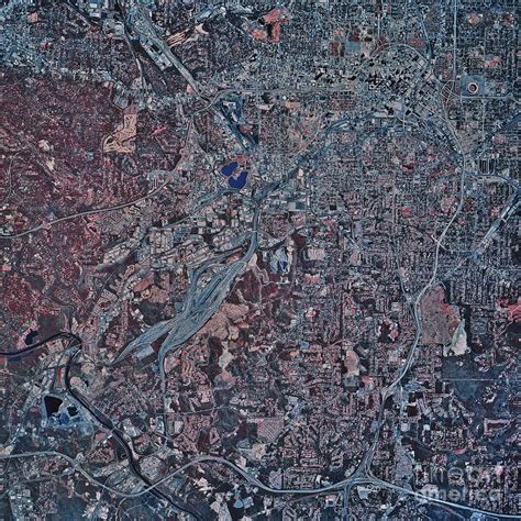 Satellite View Of Atlanta Georgia Photograph By Stocktrek Images