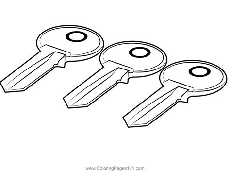 Colorful Key Coloring Page For Kids Free Everyday Objects Printable