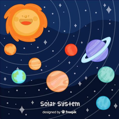 Free Vector Lovely Hand Drawn Solar System Scheme