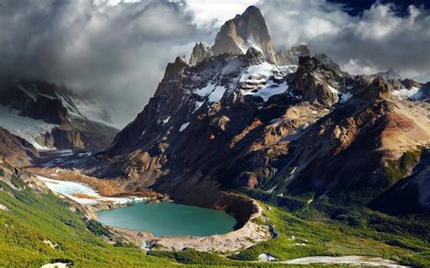 Download Wallpapers Rocks Clouds Mountains Patagonia Andes