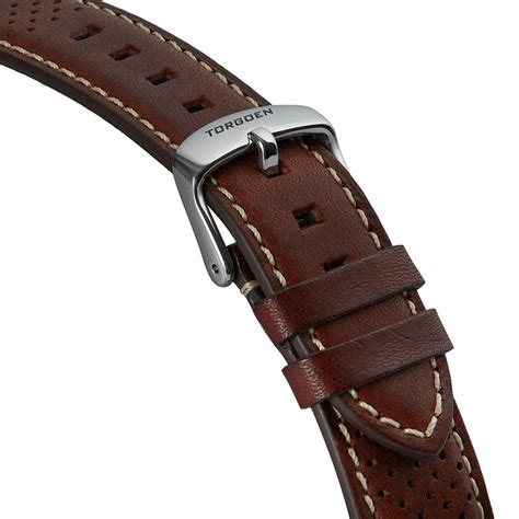 Brown Leather Strap Watch Strap 20mm Silver Buckle Torgoen