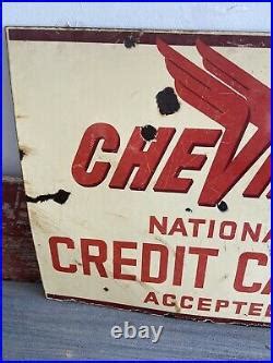 All chevron credit cards and texaco advantage cards are issued by the synchrony bank. Vintage Original CHEVRON GAS STATION Credit Card Sign- RARE Standard Oil