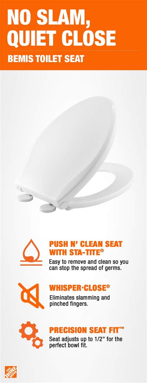 Bemis Design Push N Clean Sta Tite Toilet Seat Needlewoksinc