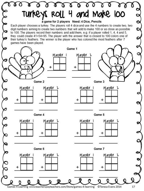 Thanksgiving Thanksgiving Math Thanksgiving Math Worksheets