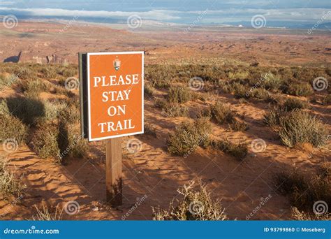 Please Stay On Trail Editorial Image Image Of Arizona 93799860
