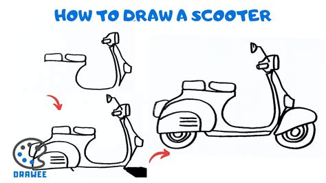 How To Draw A Scooter Youtube