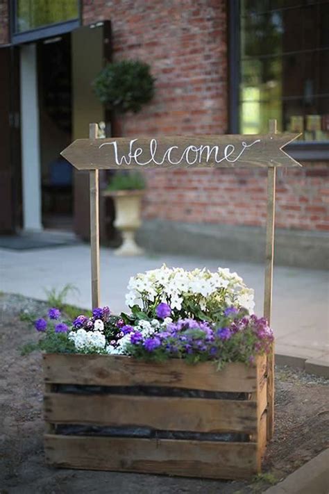Diy Fall Sign With Wooden Planter Pots Homemydesign