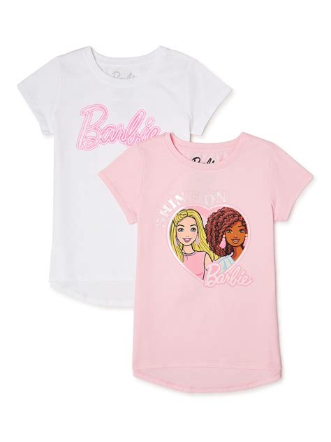 Barbie Girls Graphic T Shirts 2 Pack Sizes 4 16