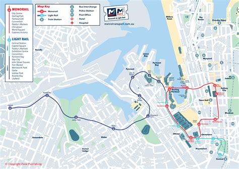 Sydney Metro Map Monorail Light Rail •