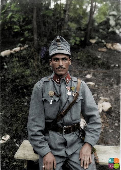 A Colorized Photo Of Károly Szigeti An Artilleryman In The Austro
