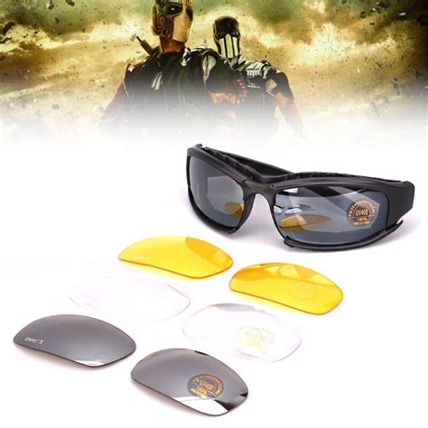 2 In 1 Hunting Airsoft Shooting Polarized Daisy X7 Army Sunglasses Military Goggles 4 Lens Kit