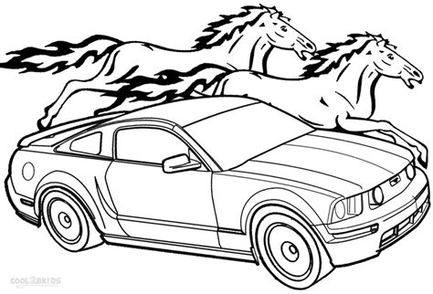 Printable mustang racing car coloring page. Printable Mustang Coloring Pages For Kids | Cool2bKids