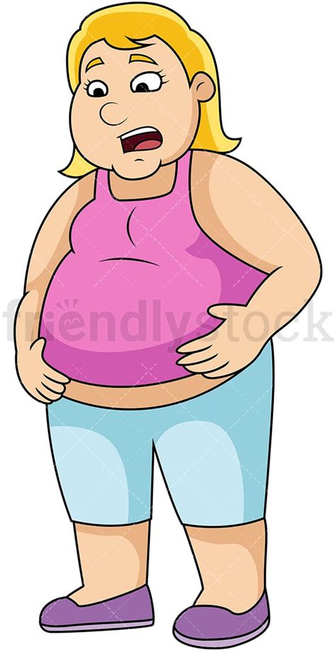 Overweight Woman With Big Belly Cartoon Clipart Friendlystock