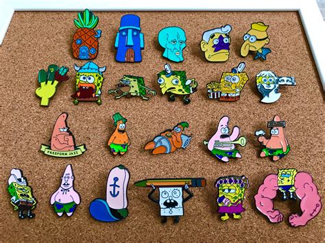 Set Of 22 Spongebob Squarepants 12 Enamel Pins Etsy