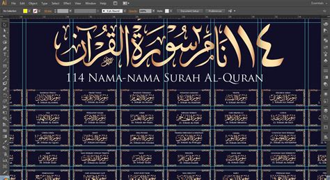 Nama Nama Surah Al Quran Khat Thuluth Pack