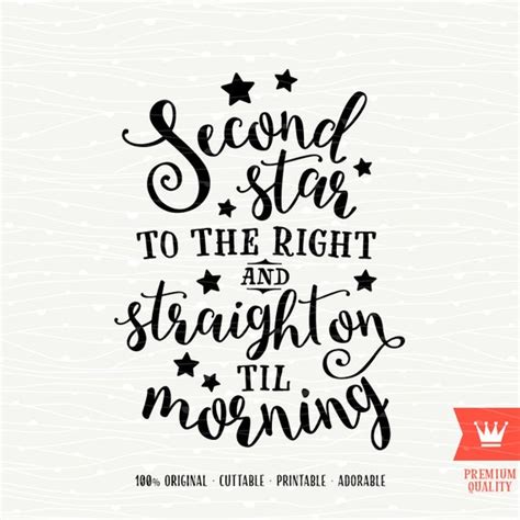 Second Star To The Right Svg Peter Pan Cutting File Child