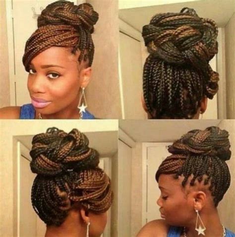 When it comes to short hair, maintenance is ensure that the entire hairstyle that is left is pinned up to form little twists. Pretty bun with braids - Black Hair Information
