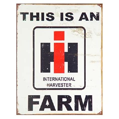 International Harvester Farm Farmall Tractor Barn Retro Vintage Metal
