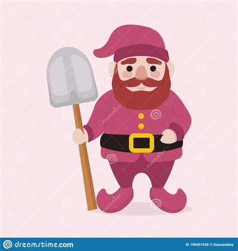 Cute Dwarf Christmas Mascot Design Illustration Stock Vector