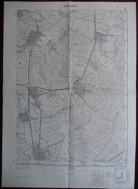 1956 Original Military Topographic Map Zrenjanin Banat Serbia