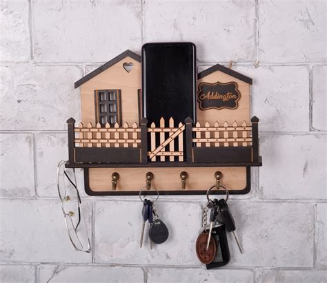 Custom Wood Key Holder For Wall Personalized Key Holder Key Etsy