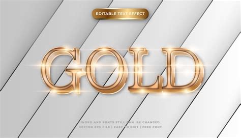 Premium Vector Shining Gold Editable Text Effect