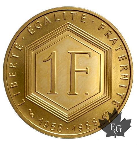 Monnaies France 1988 1 Franc Charles De Gaulle Proof