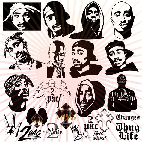 Tupac 2pac Svg Tupac Shakur Svg Bundle Thug Life