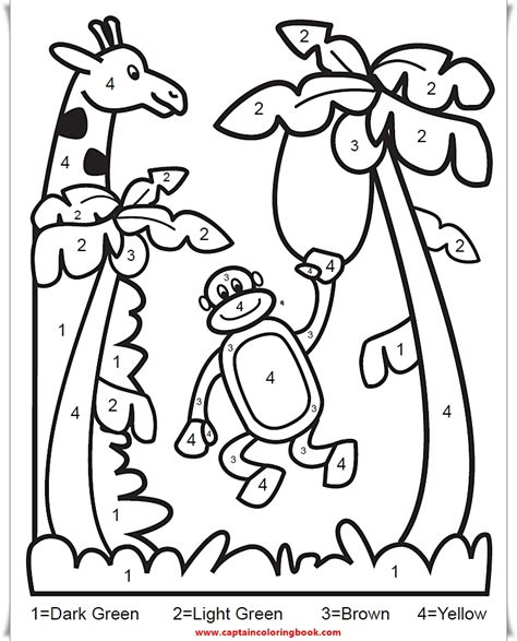 Coloring Book Color By Number Animal Free Printable