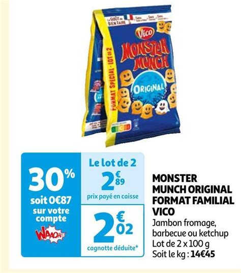 Promo Vico Monster Munch Original Format Familial Chez Auchan