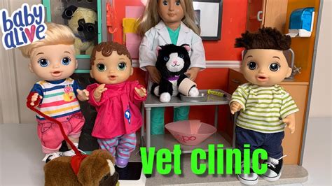Baby Alive Dolls Take Their Pets To The Vet Clinic Youtube